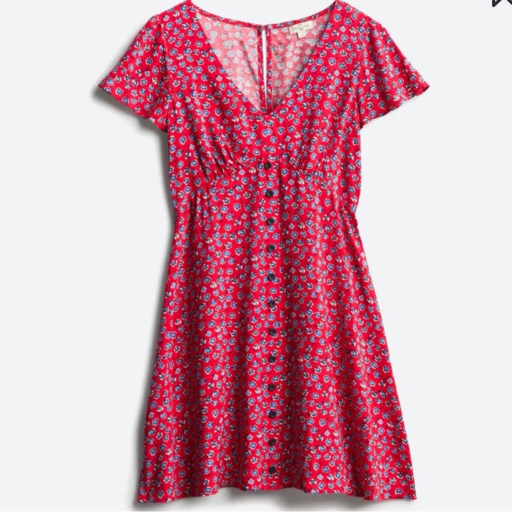 Floral red mini dress. Never worn.